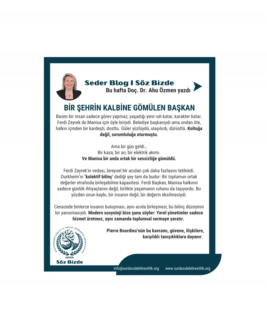 Bir Şehrin Kalbine Gömülen Başkan 